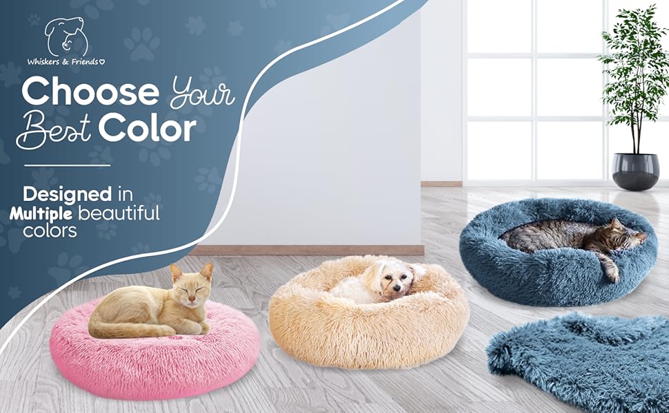 Round Plush Pet Bed – Self-Warming Soft Cushion for Cats & Dogs