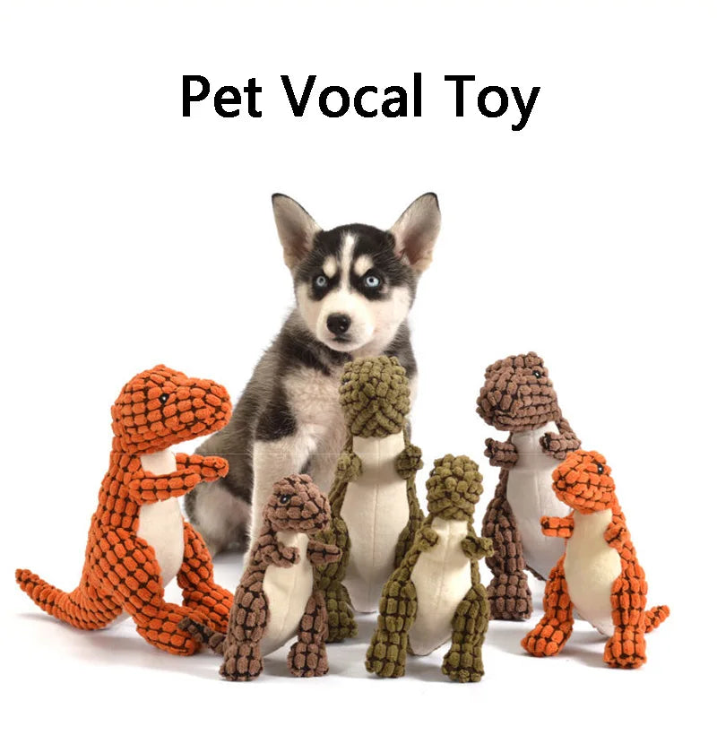 Dinosaur Chew Toy – Stuffed Vocal Dog & Cat Toy