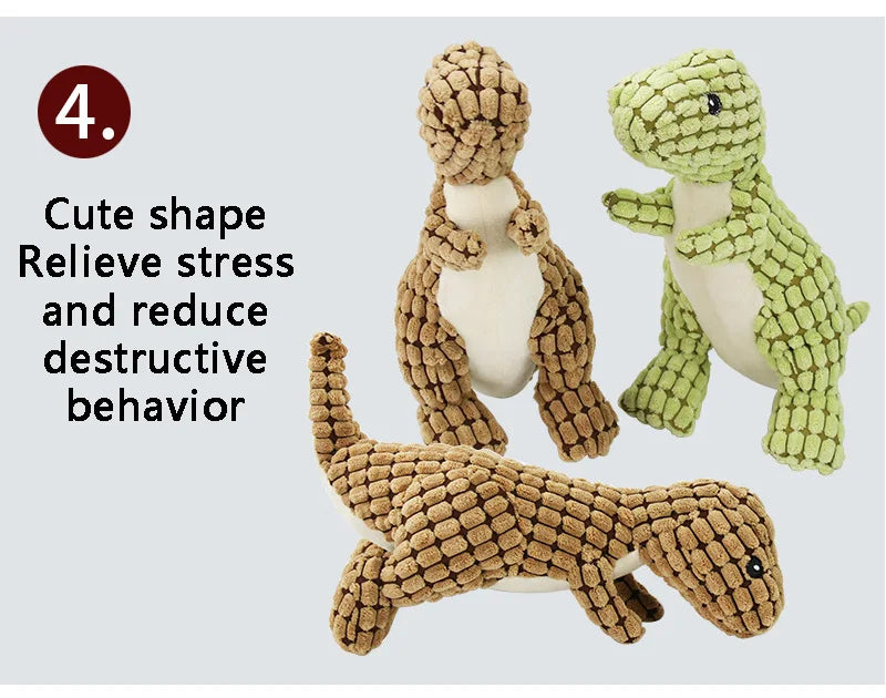 Dinosaur Chew Toy – Stuffed Vocal Dog & Cat Toy