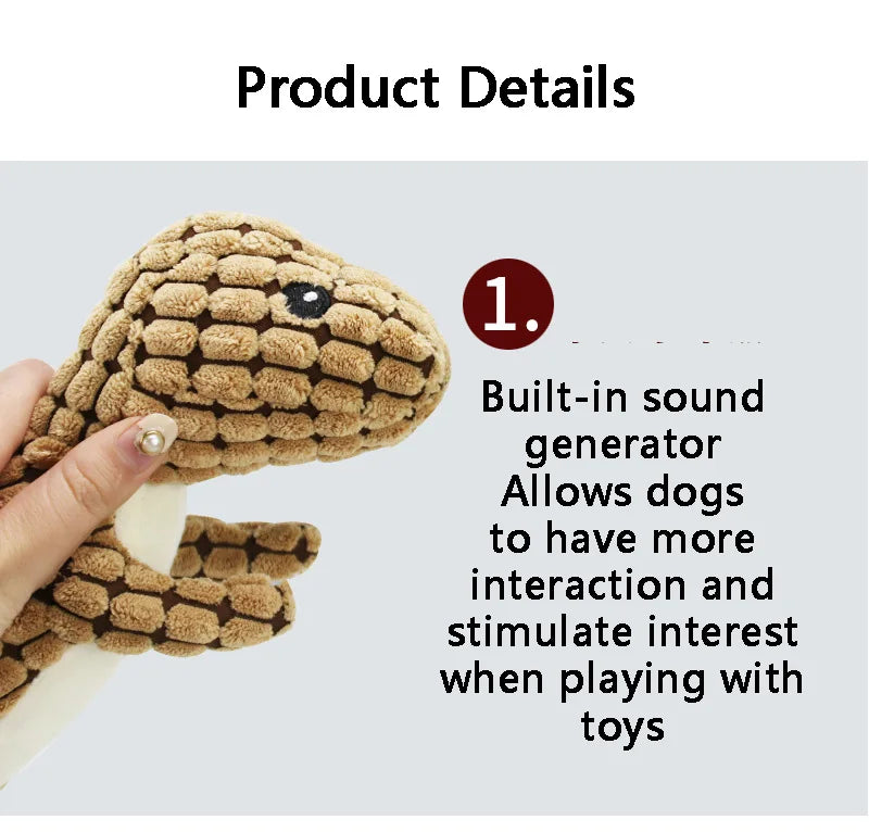 Dinosaur Chew Toy – Stuffed Vocal Dog & Cat Toy