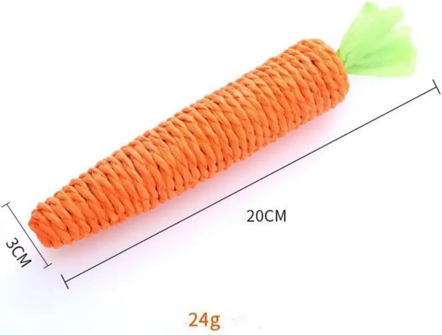 Cat Teething & Play Toy – Carrot Teaser Stick