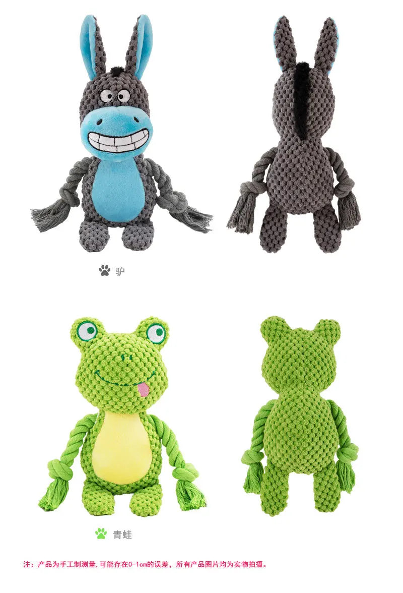 Indestructible Plush Dog Chew Toy – Bite-Resistant Squeaker