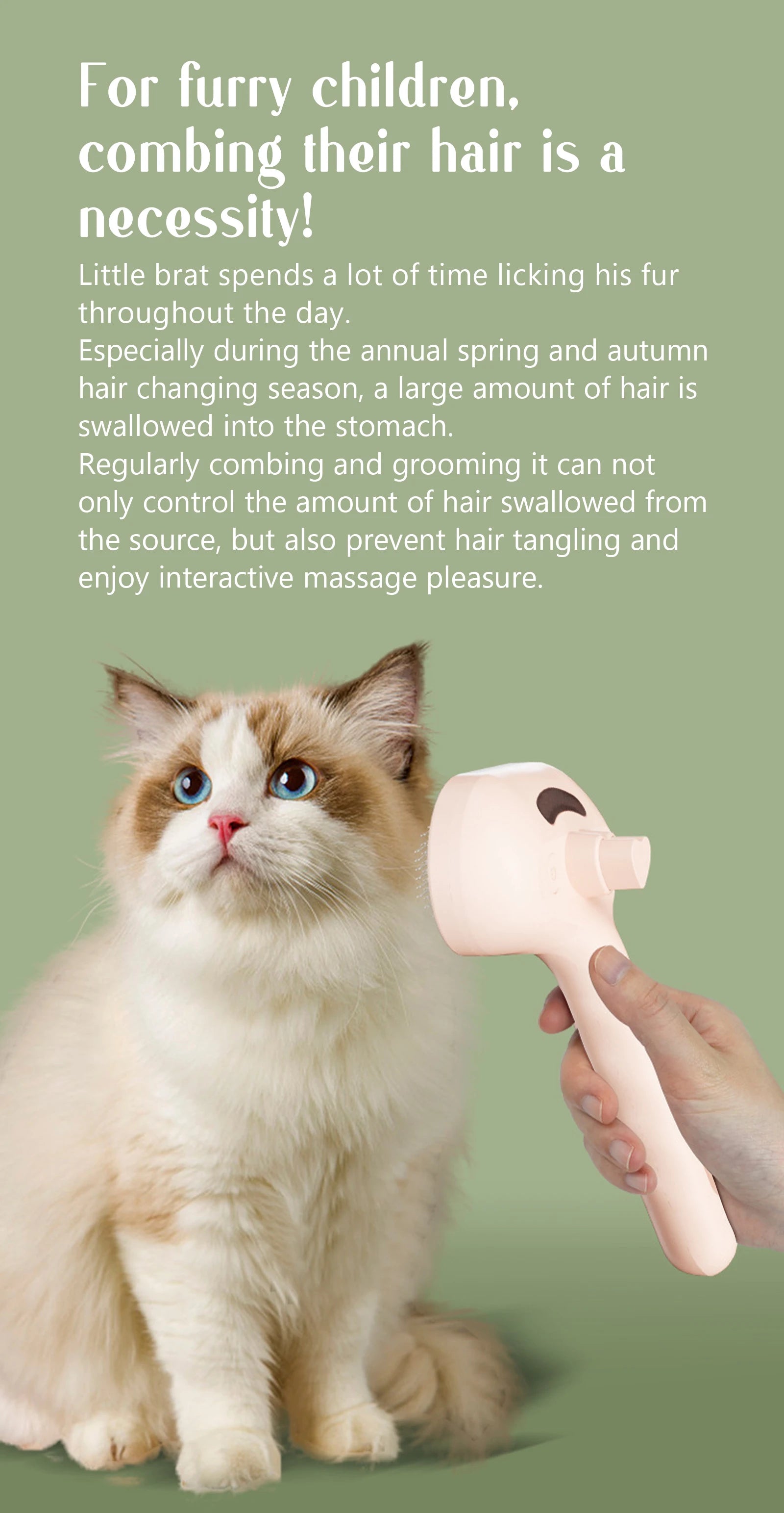 Pet Steam Massage Brush – Dog & Cat Hair Removal Comb