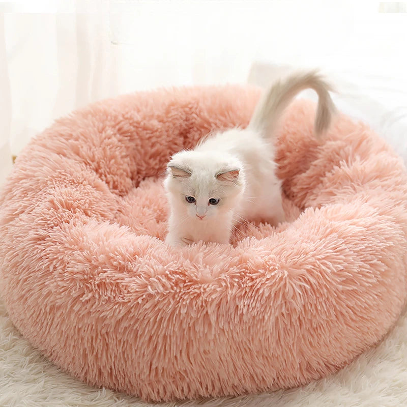 Plush Pet Nest – Warm Round Cat & Dog Bed