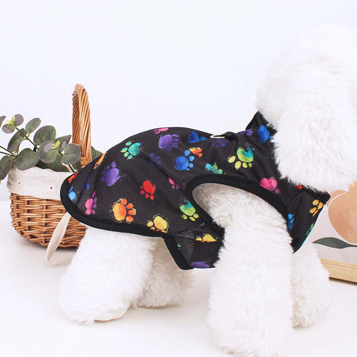 Footprint Print Dog Vest – Summer Breathable T-Shirt