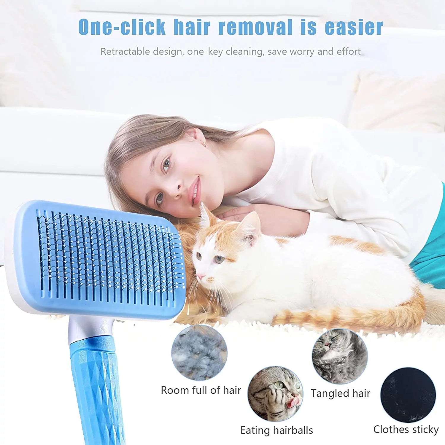 Dog Hair Remover Brush – Cat & Dog Grooming Comb