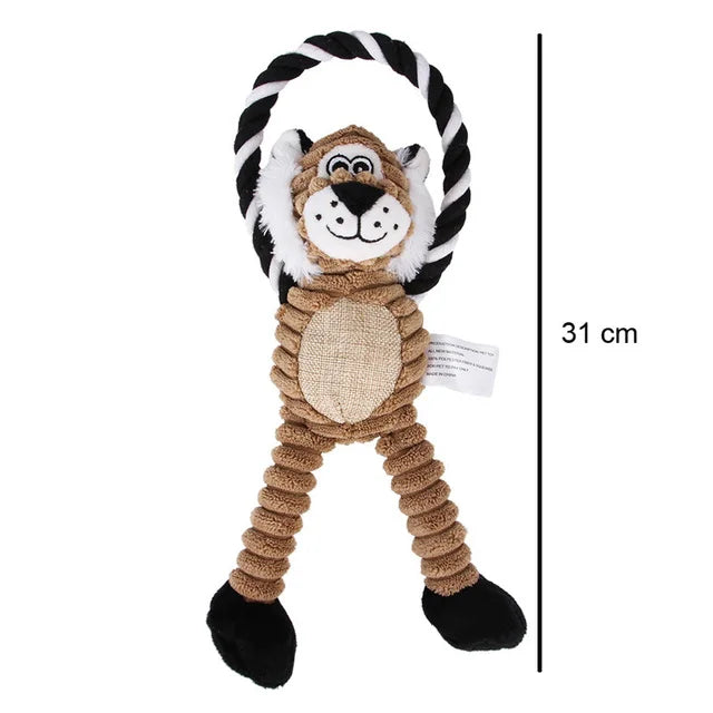 Bite-Resistant Plush Dog Toy – Squeaky Animal Chew