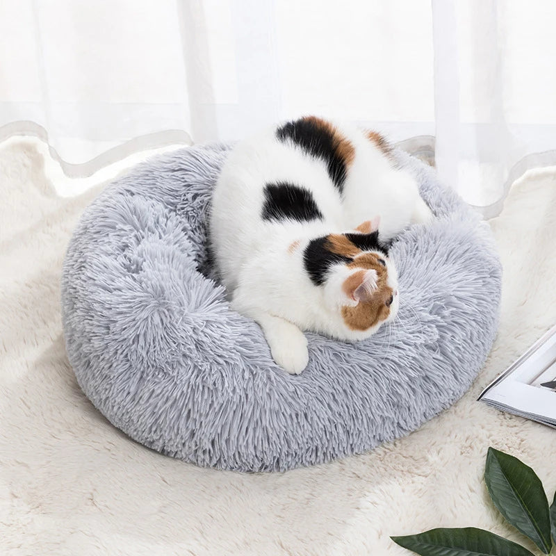 Plush Round Cat & Dog Bed