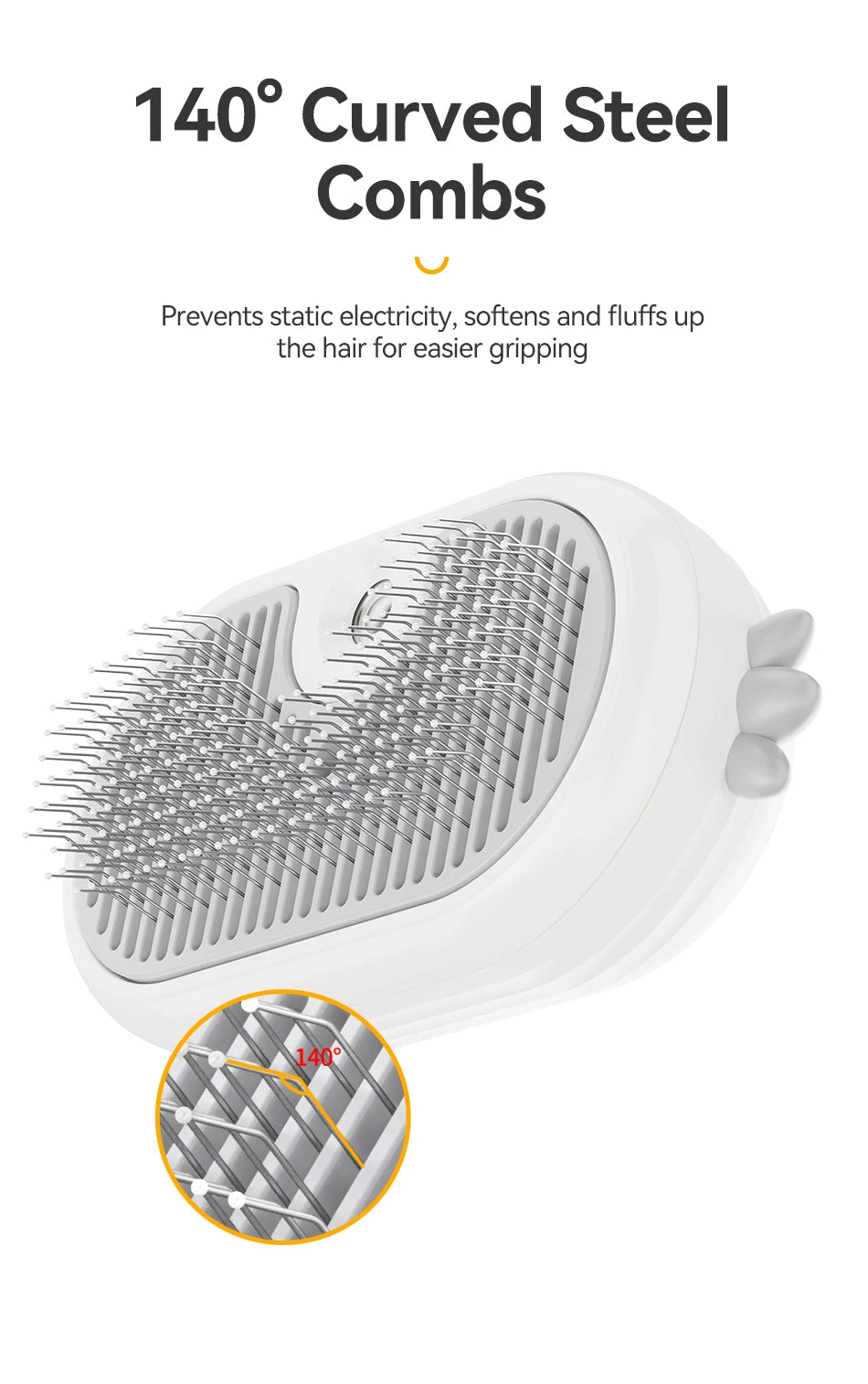 ROJECO Electric Pet Steam Comb – Cat & Dog Hair Removal