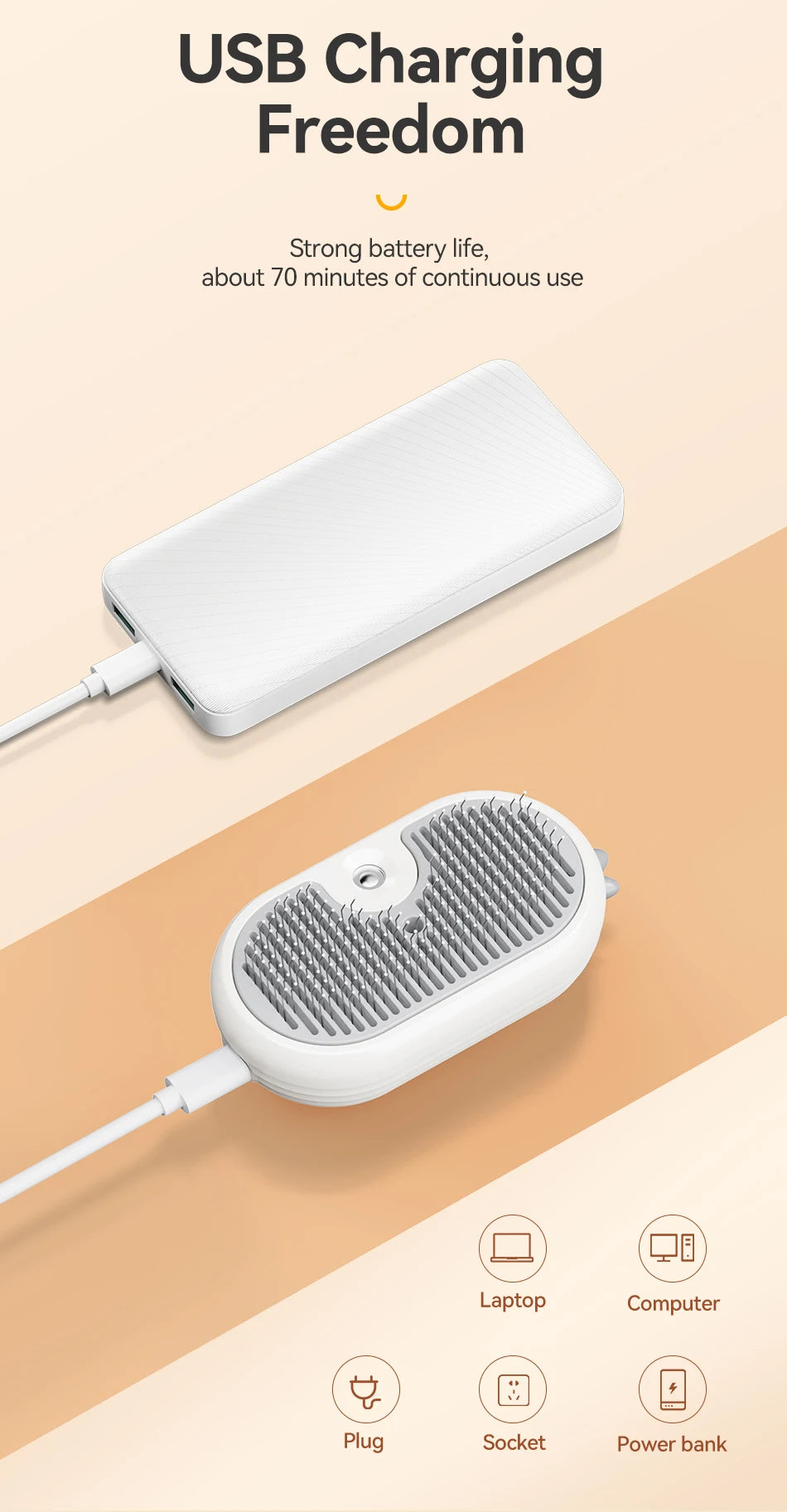 ROJECO Electric Pet Steam Comb – Cat & Dog Hair Removal