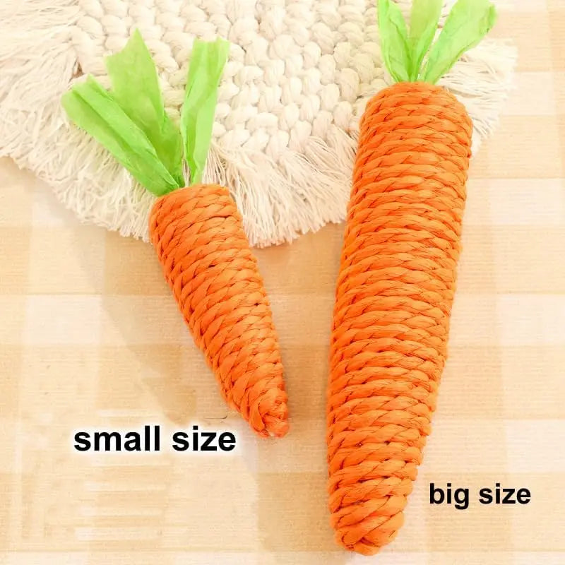 Cat Teething & Play Toy – Carrot Teaser Stick