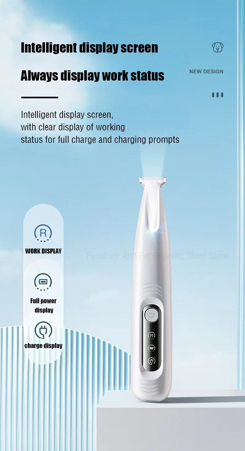 Waterproof Dog Paw Trimmer – LED Hair Clipper