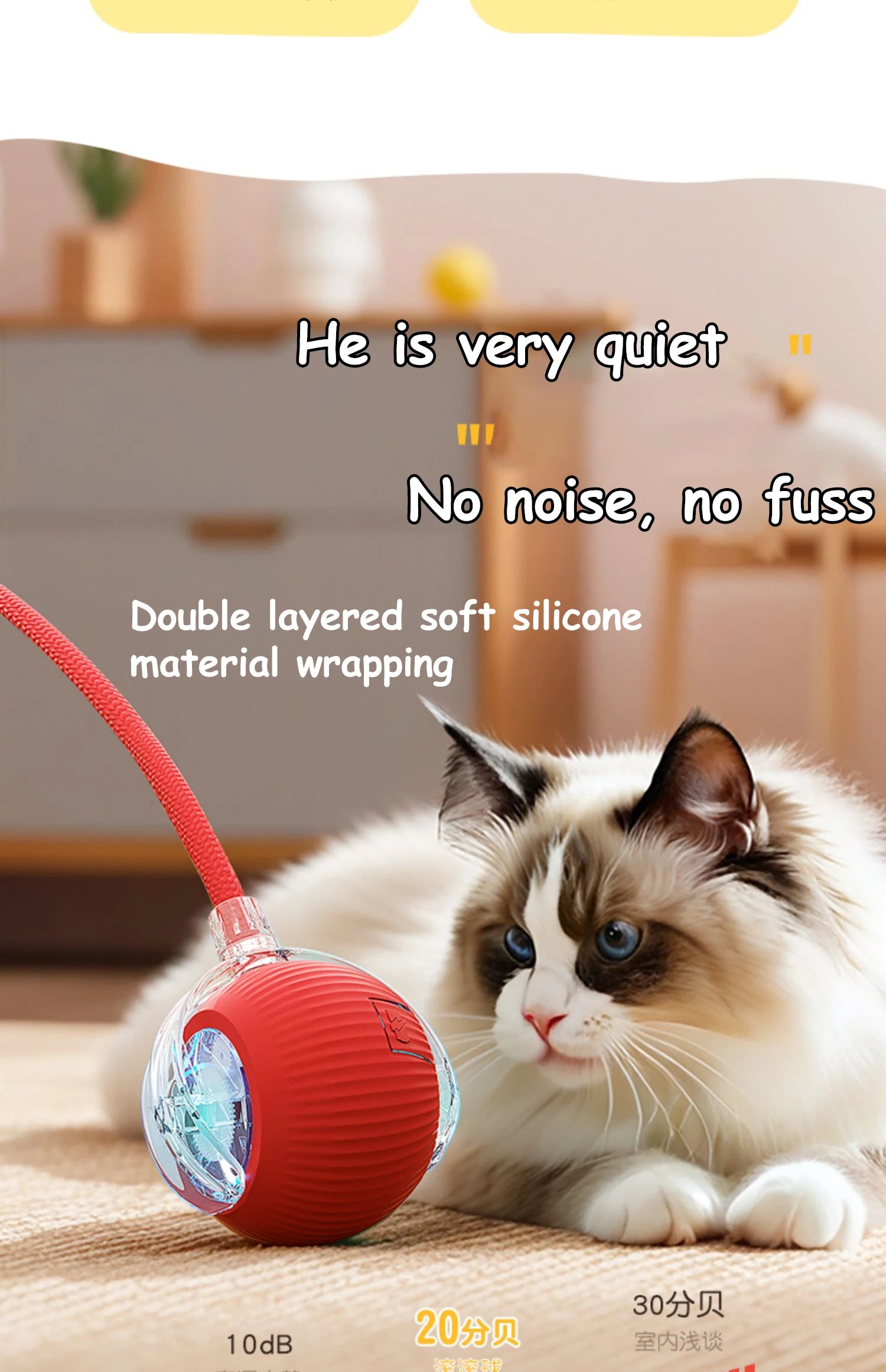 Automatic Rolling Cat & Dog Toy – Rechargeable Smart Ball