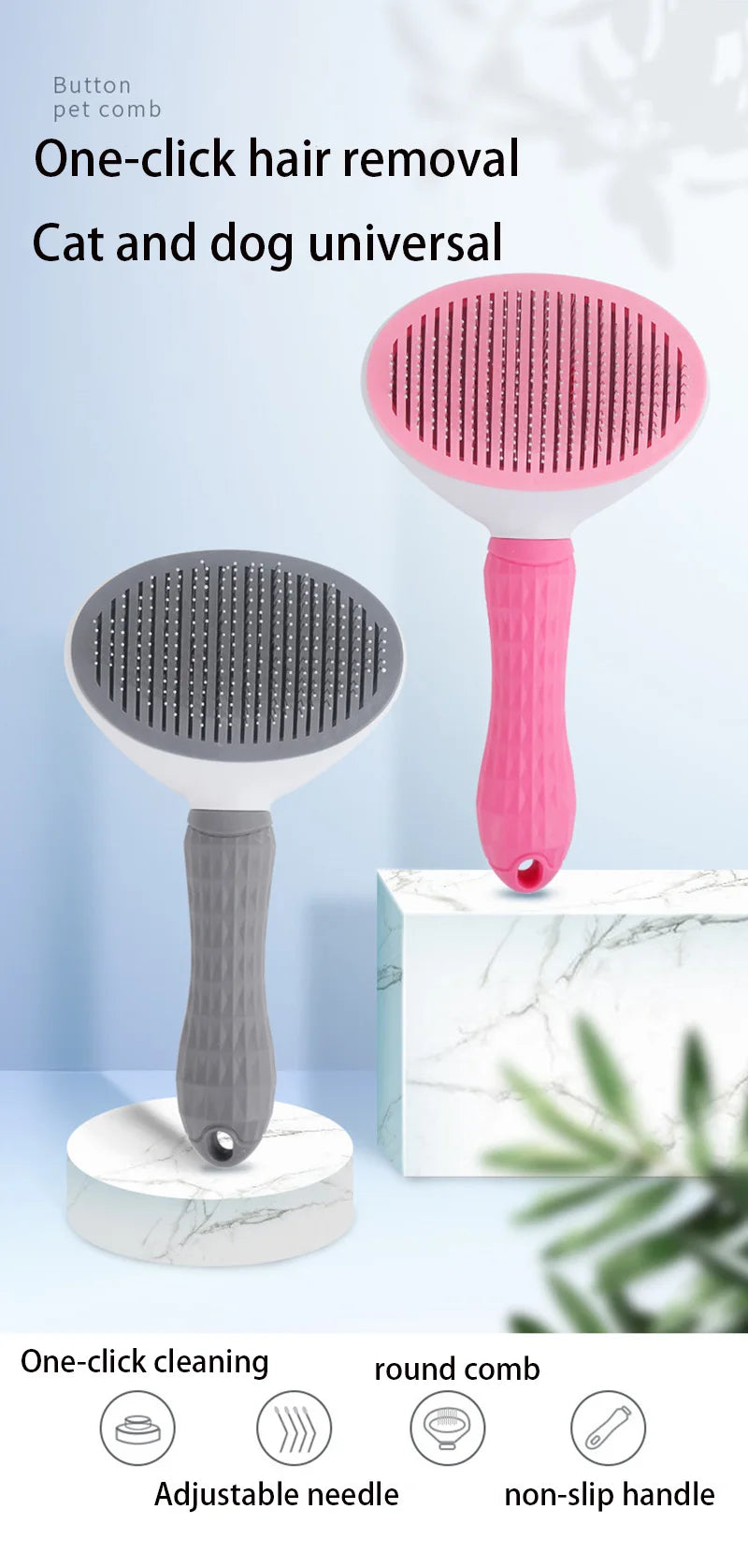 Stainless Steel Pet Brush – Dog & Cat Grooming Comb