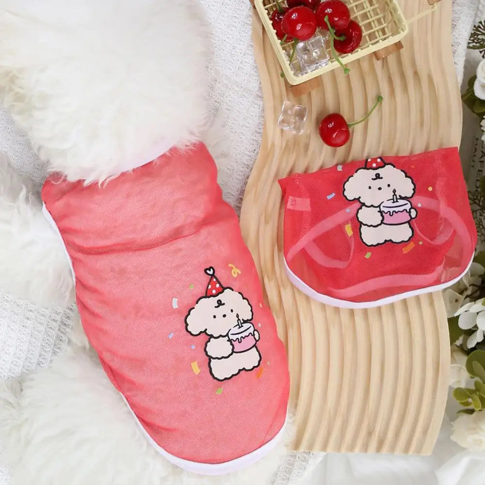 Cute Mesh Pet Tank Top – Breathable Summer Clothes for Dogs & Cats