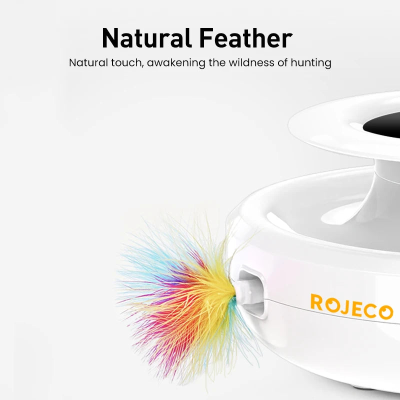 ROJECO 2-in-1 Smart Cat Toy – Automatic Feather Ball