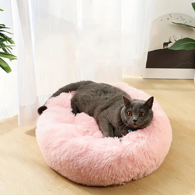 Plush Round Cat & Dog Bed