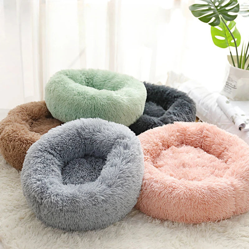 Plush Pet Nest – Warm Round Cat & Dog Bed