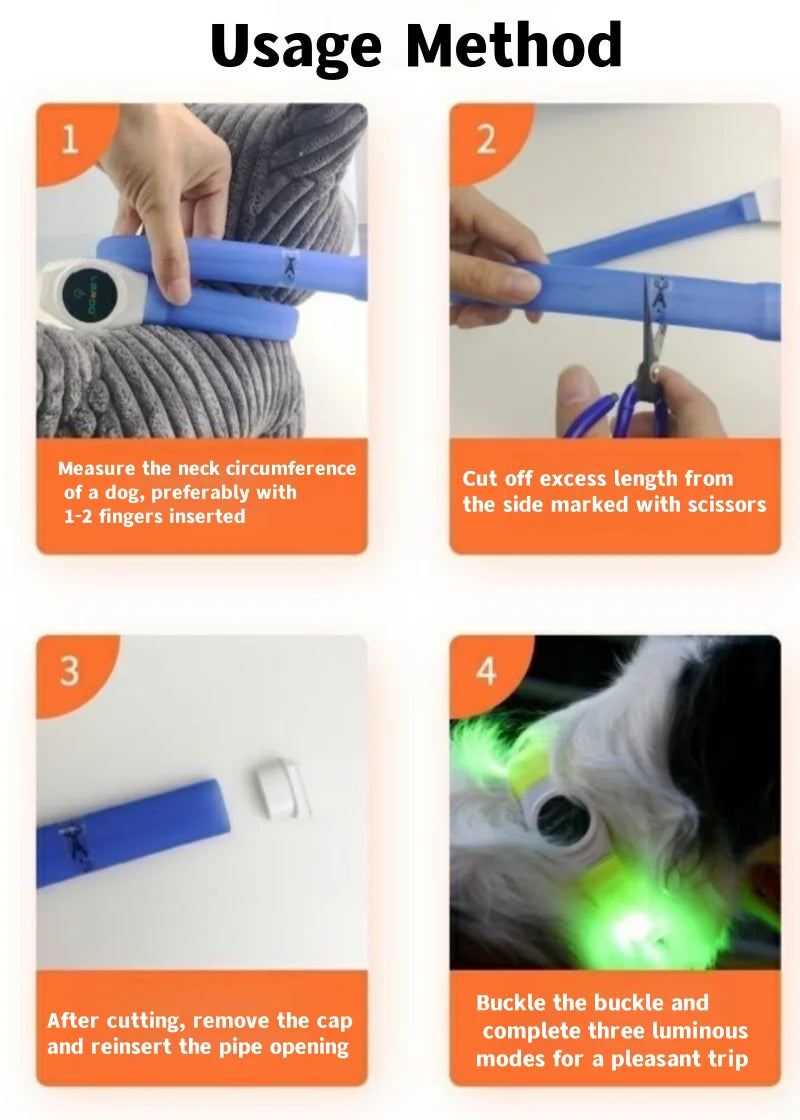 LED Luminous Dog Collar – USB Rechargeable Waterproof