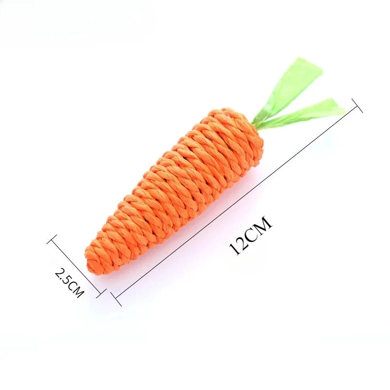 Cat Teething & Play Toy – Carrot Teaser Stick
