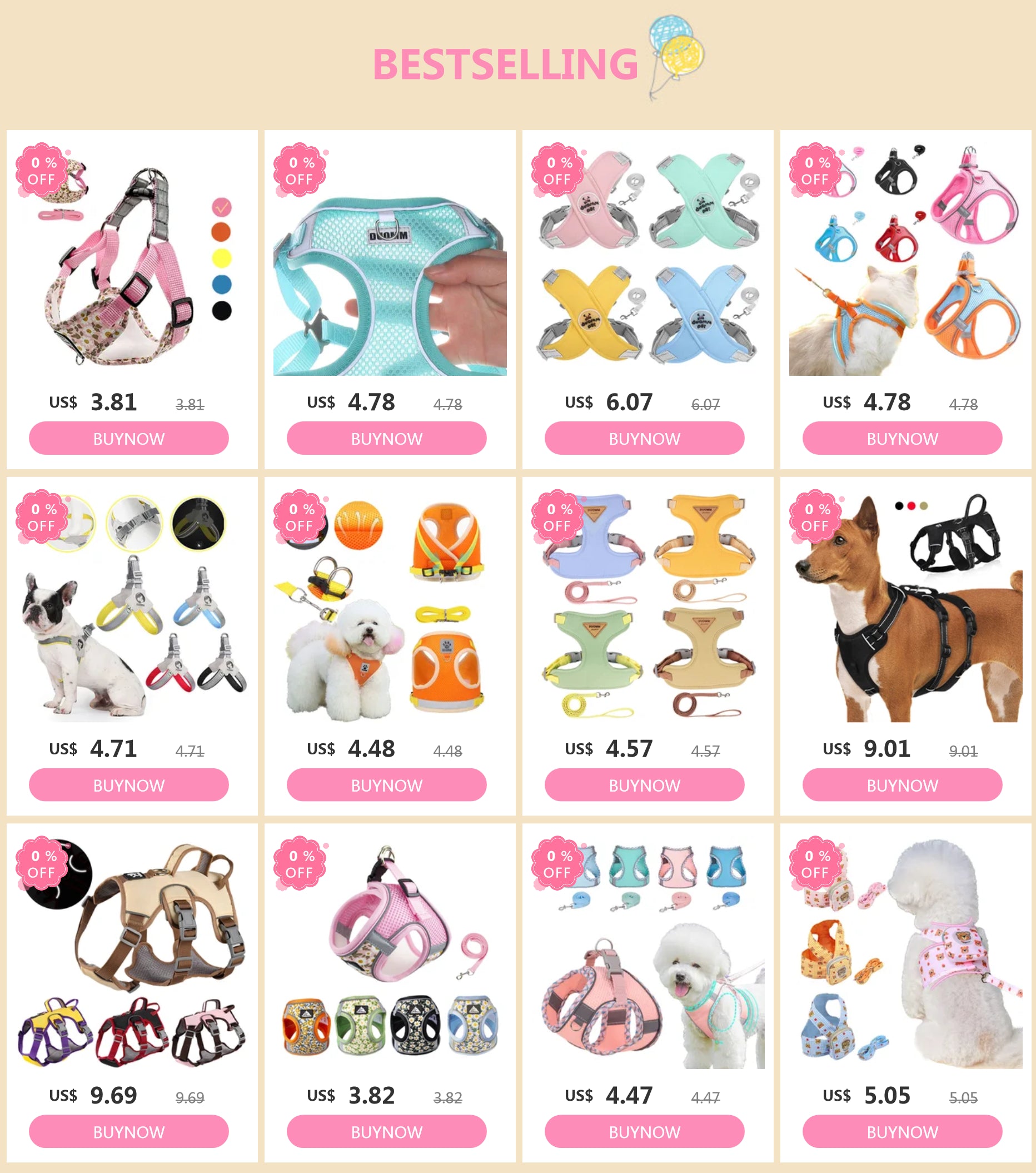 Reflective Dog Harness & Leash Set – Small & Medium Pets