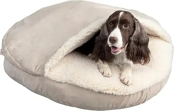 Luxury Microsuede Cozy Cave Pet Bed – Extra Large