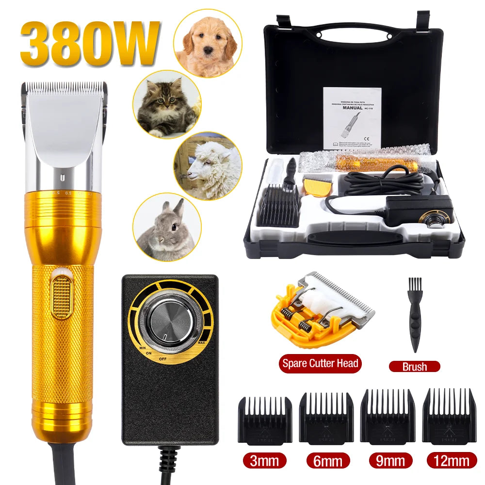 380W Cordless Cashmere Goat & Pet Hair Trimmer – 12V Electric