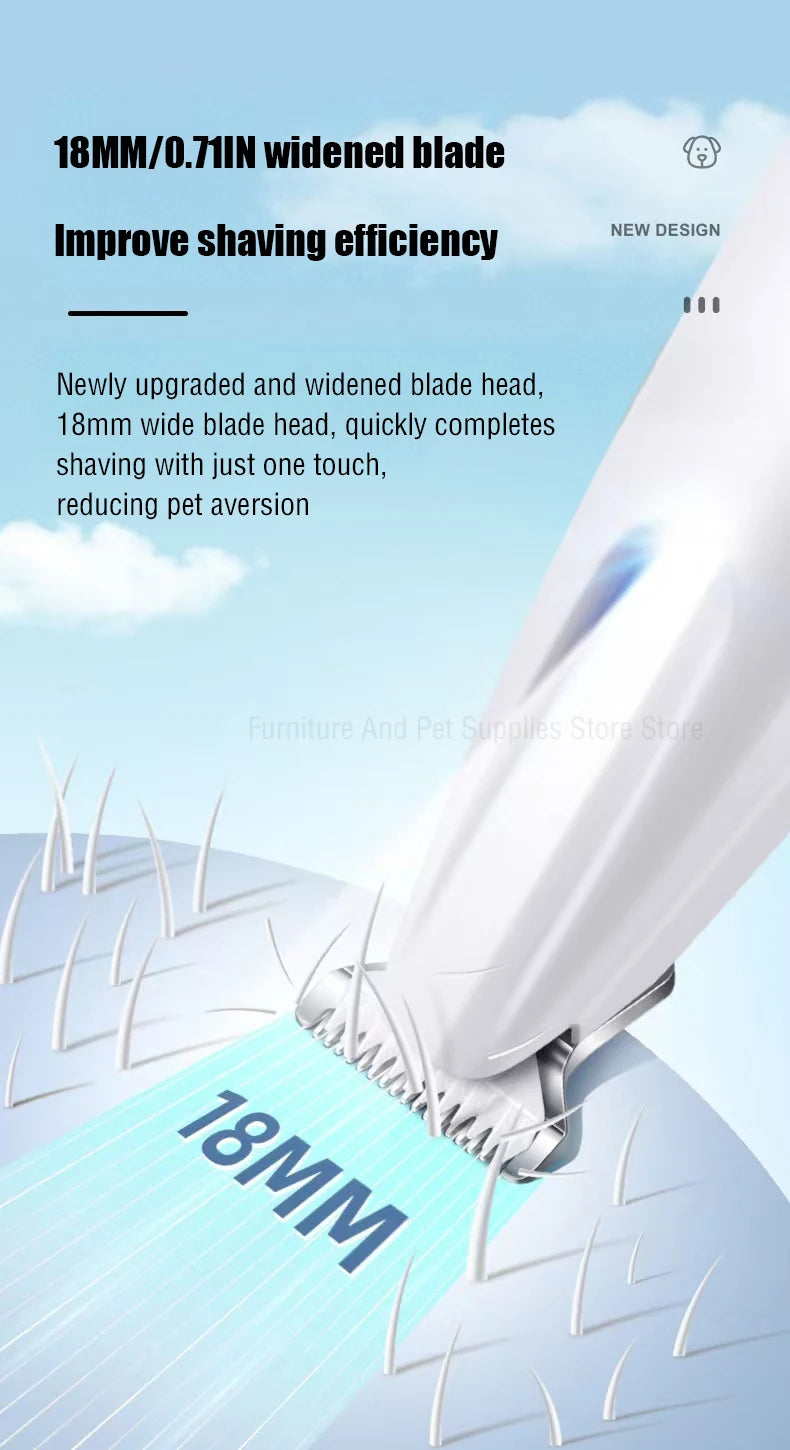 Waterproof Dog Paw Trimmer – LED Hair Clipper