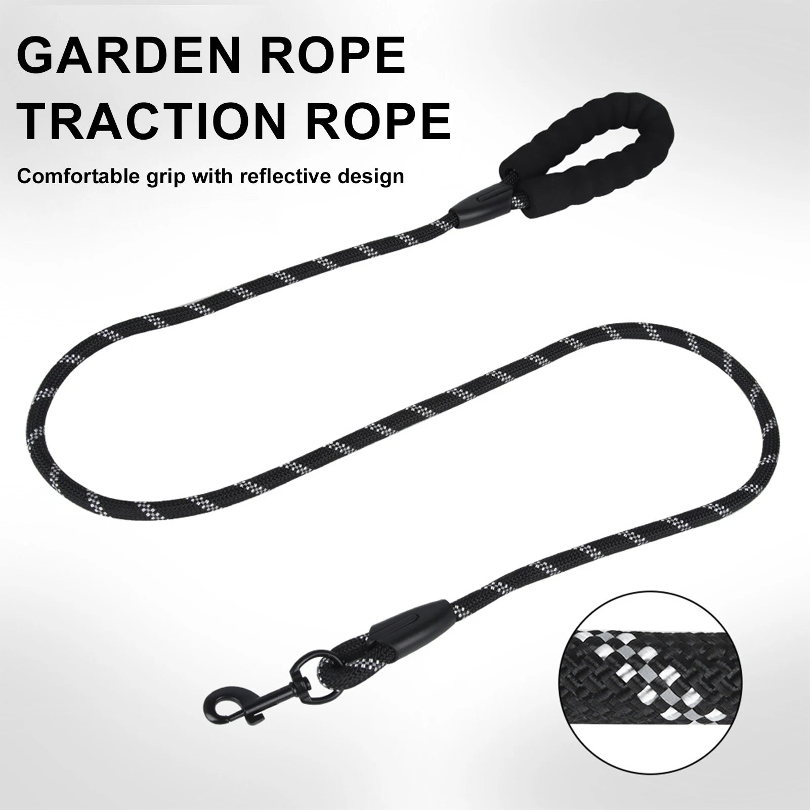 Reflective Nylon Dog Leash – 1.5m Outdoor Walking Lead