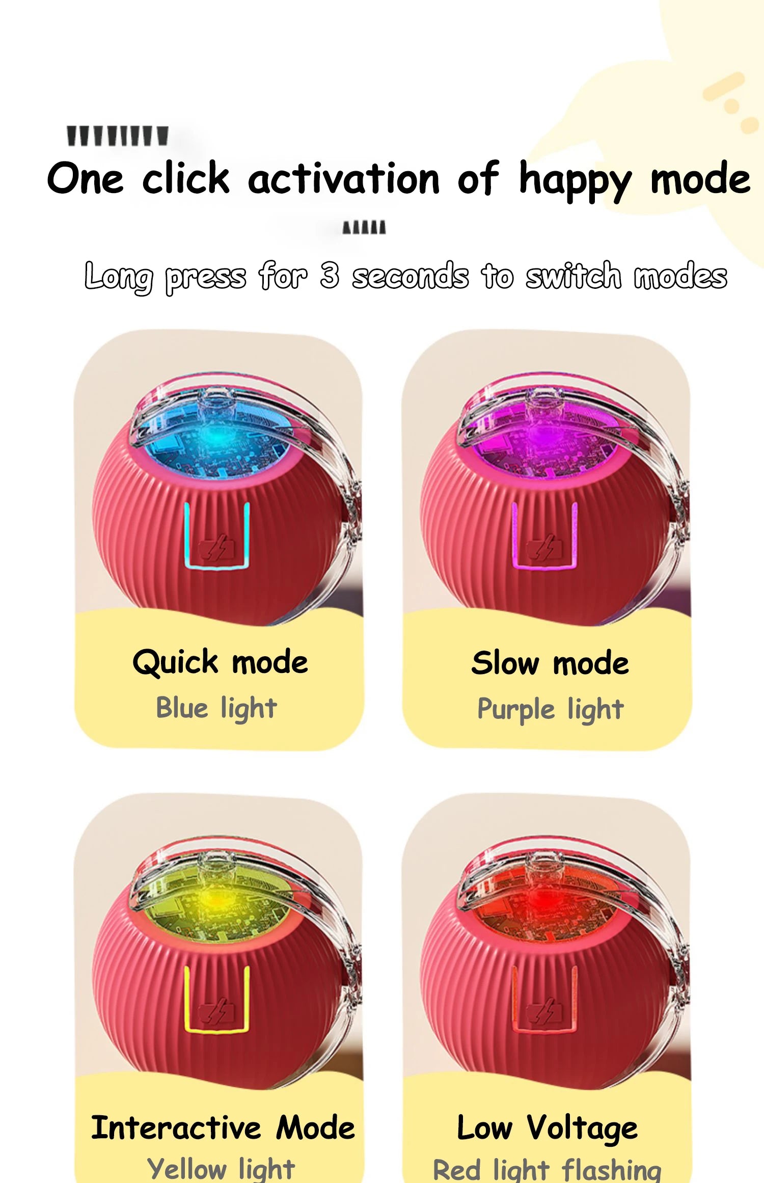 Automatic Rolling Cat & Dog Toy – Rechargeable Smart Ball