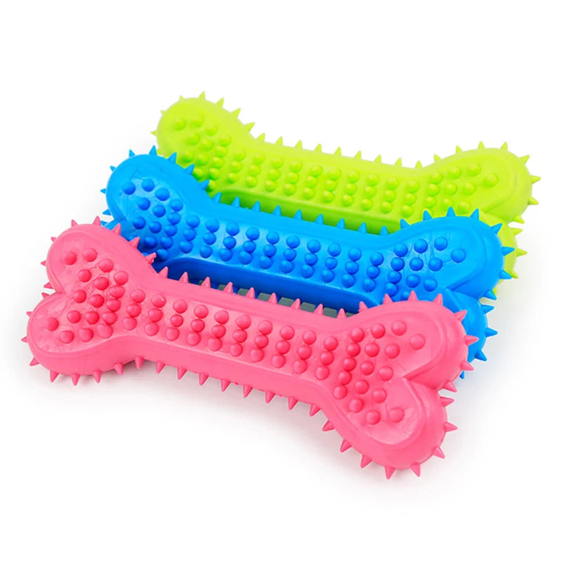 Rubber Bone Dog Chew Toy – Bite-Resistant Teeth Cleaner