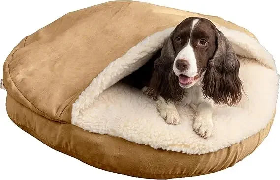 Luxury Microsuede Cozy Cave Pet Bed – Extra Large