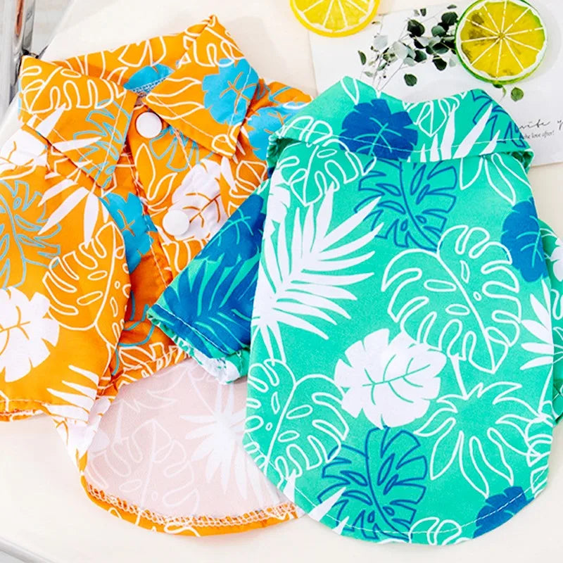 Hawaiian Style Pet Shirt – Summer Dog & Cat Beach Outfit