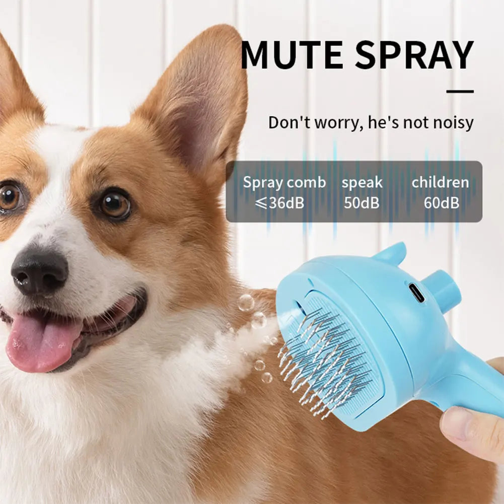 Cat & Dog Steam Grooming Brush – Rechargeable Spray