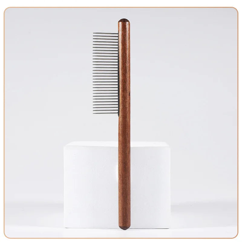 Solid Wood Pet Comb – Cat & Dog Hair Removal