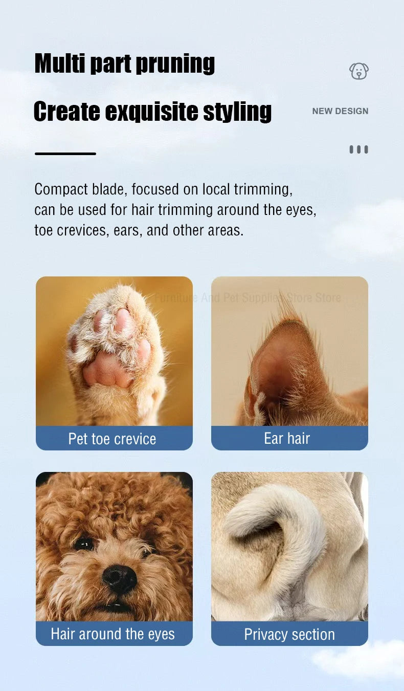 Waterproof Dog Paw Trimmer – LED Hair Clipper