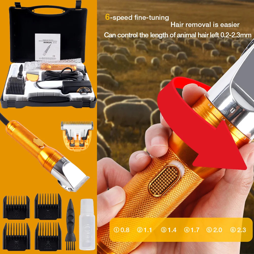 380W Cordless Cashmere Goat & Pet Hair Trimmer – 12V Electric