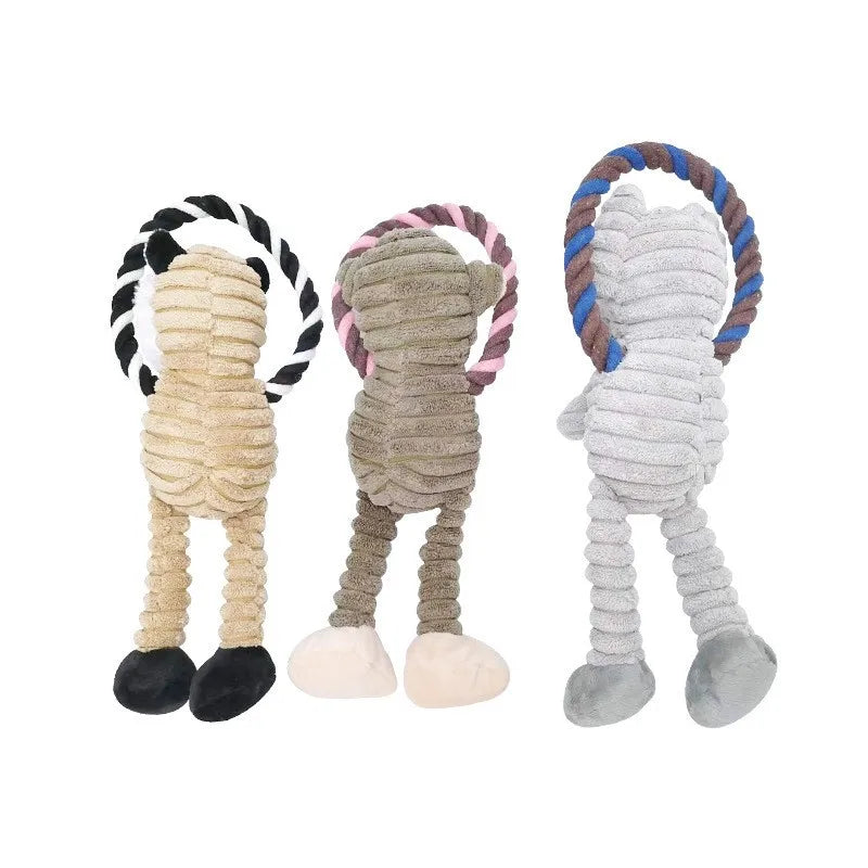 Bite-Resistant Plush Dog Toy – Squeaky Animal Chew