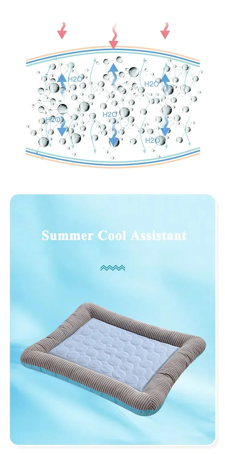 Cooling Pad Bed for Dogs & Cats – Ice Silk Summer Mat