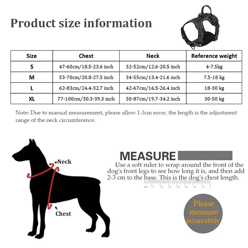Adjustable Reflective Dog Harness – Soft No-Pull Vest