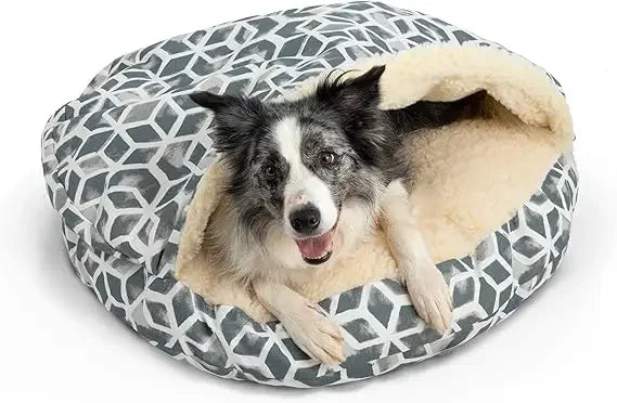 Luxury Microsuede Cozy Cave Pet Bed – Extra Large