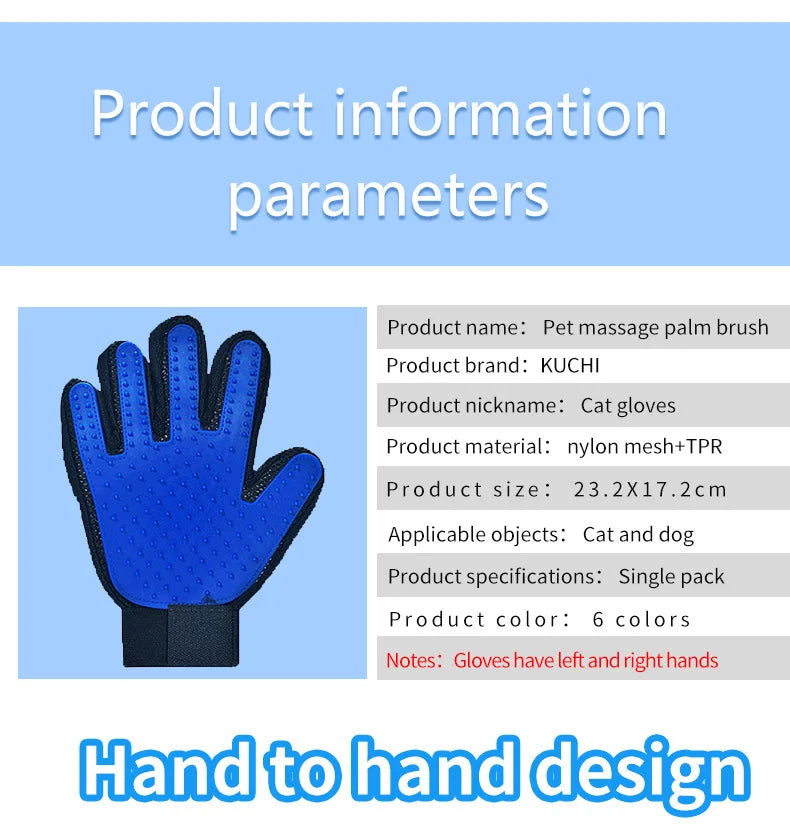 Pet Hair Removal & Grooming Gloves – 1PC