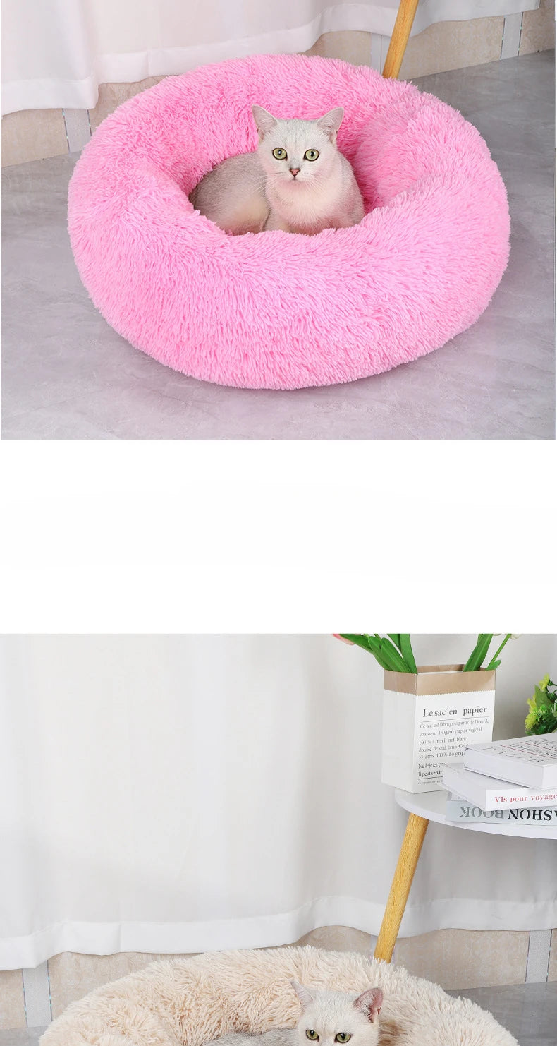 Plush Pet Nest – Warm Round Cat & Dog Bed