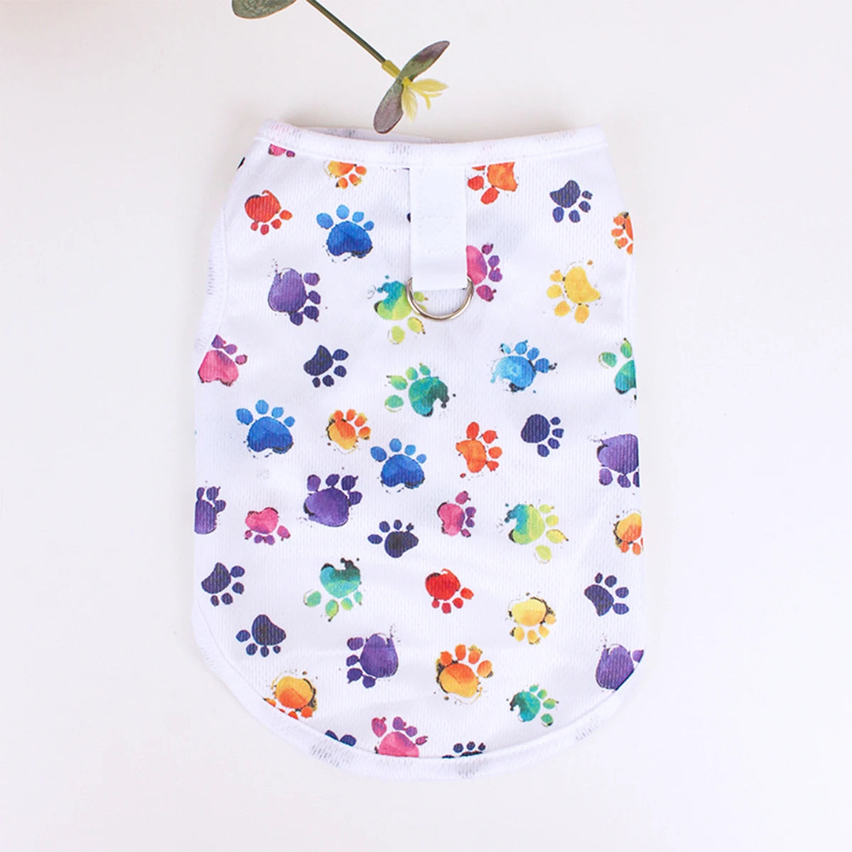 Footprint Print Dog Vest – Summer Breathable T-Shirt