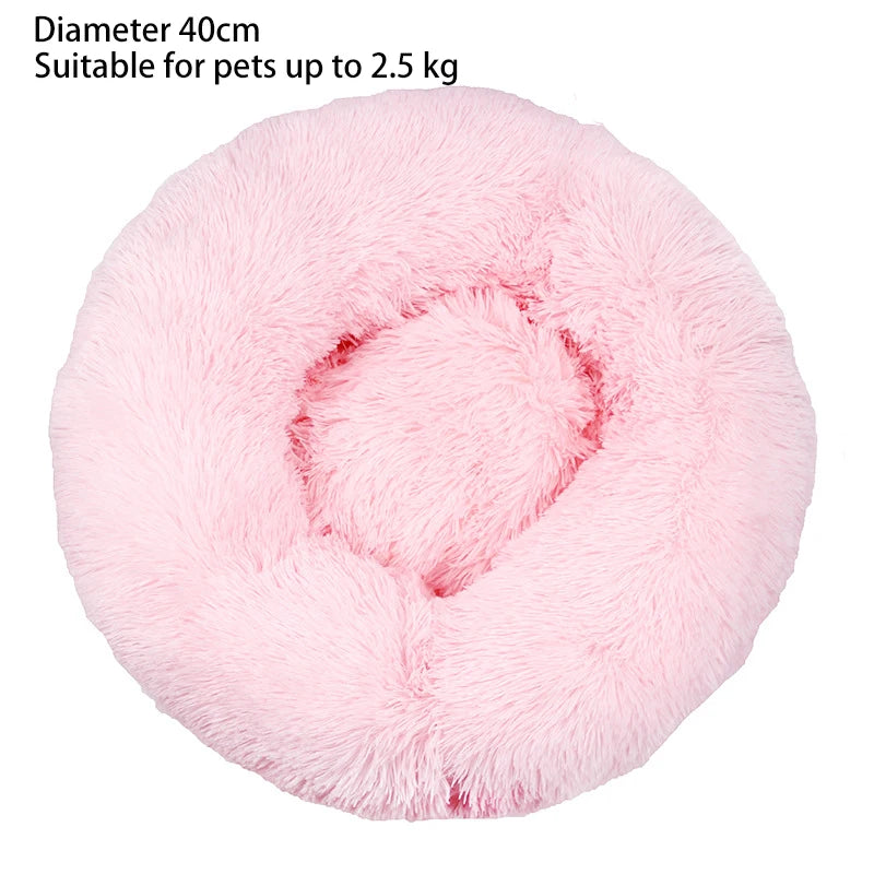 Plush Round Cat & Dog Bed