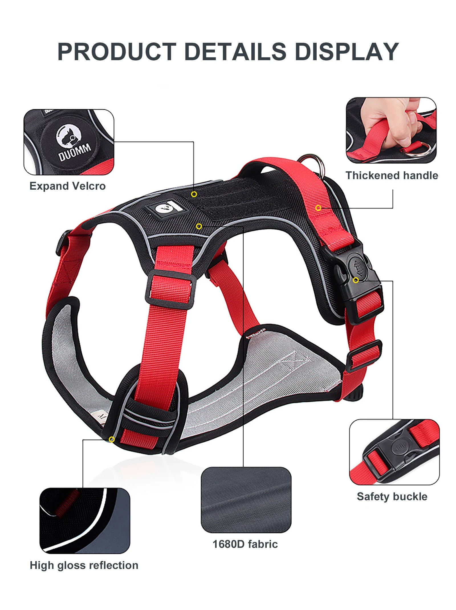 Reflective Tactical Dog Harness – Medium & Large Dogs
