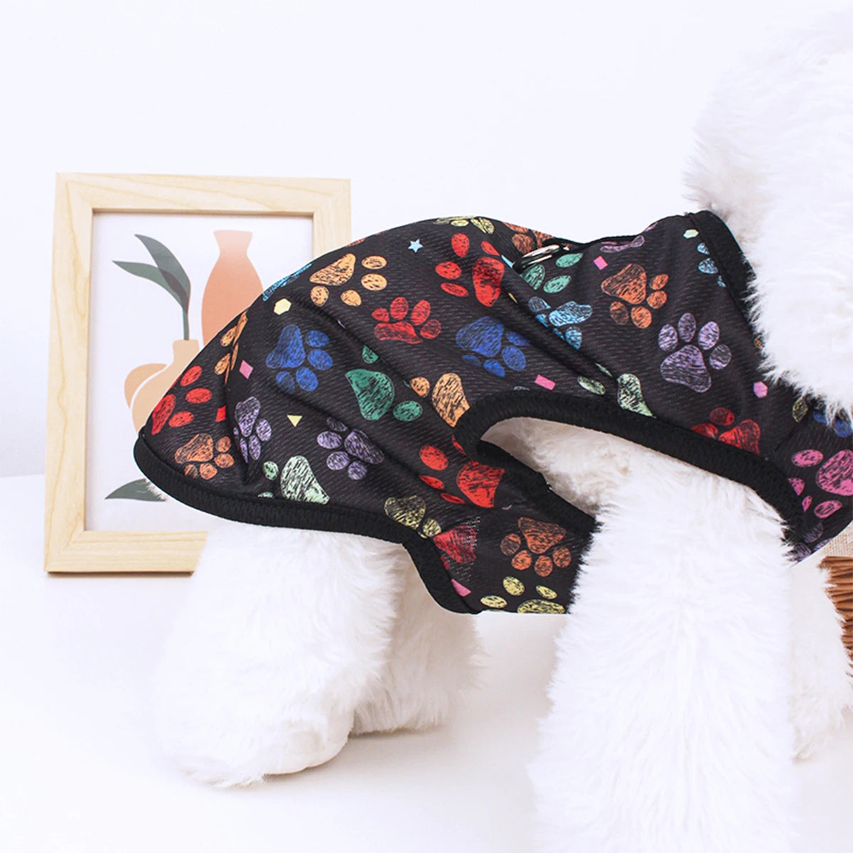 Footprint Print Dog Vest – Summer Breathable T-Shirt