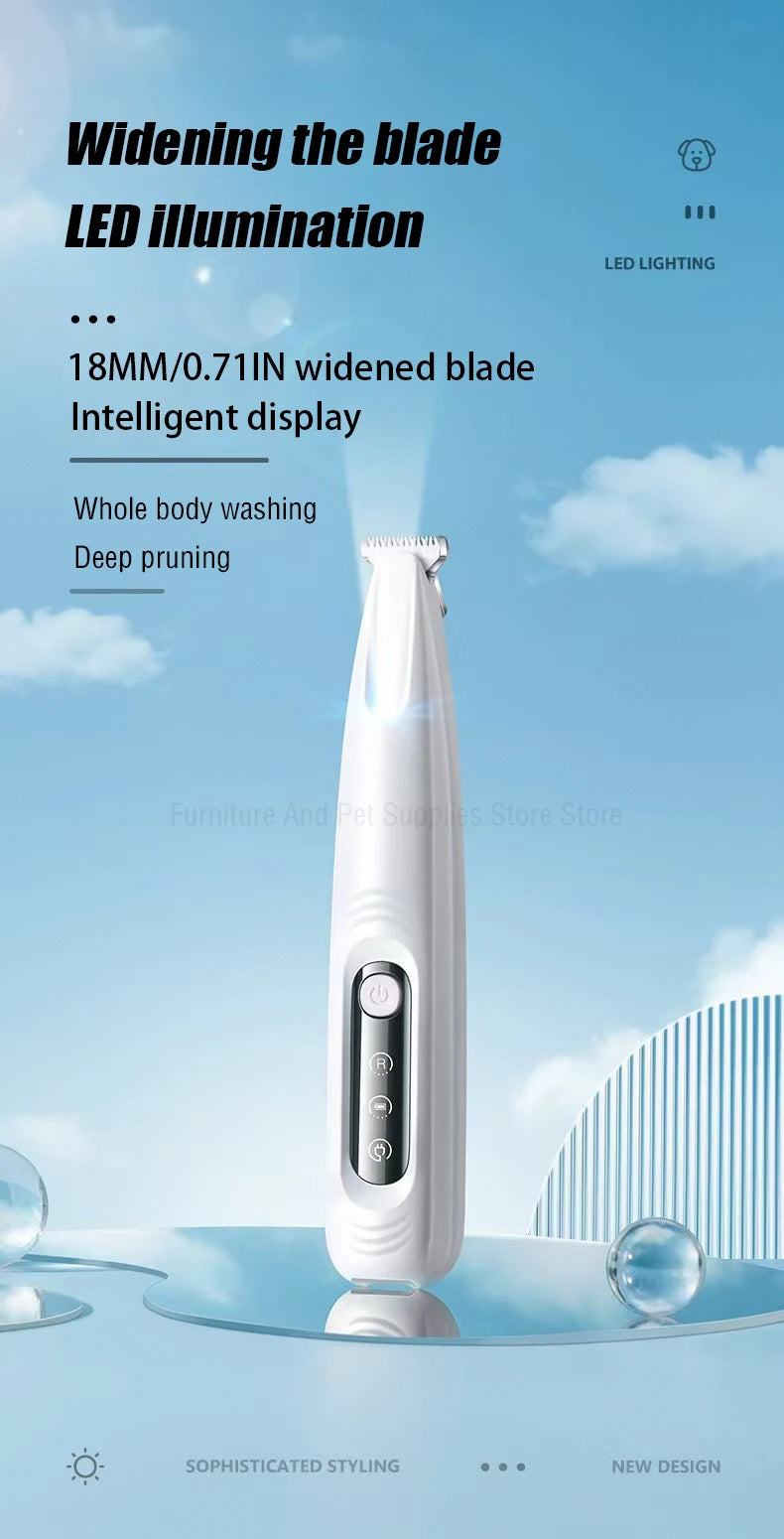Waterproof Dog Paw Trimmer – LED Hair Clipper
