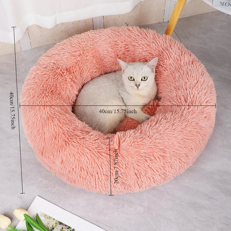 Plush Pet Nest – Warm Round Cat & Dog Bed