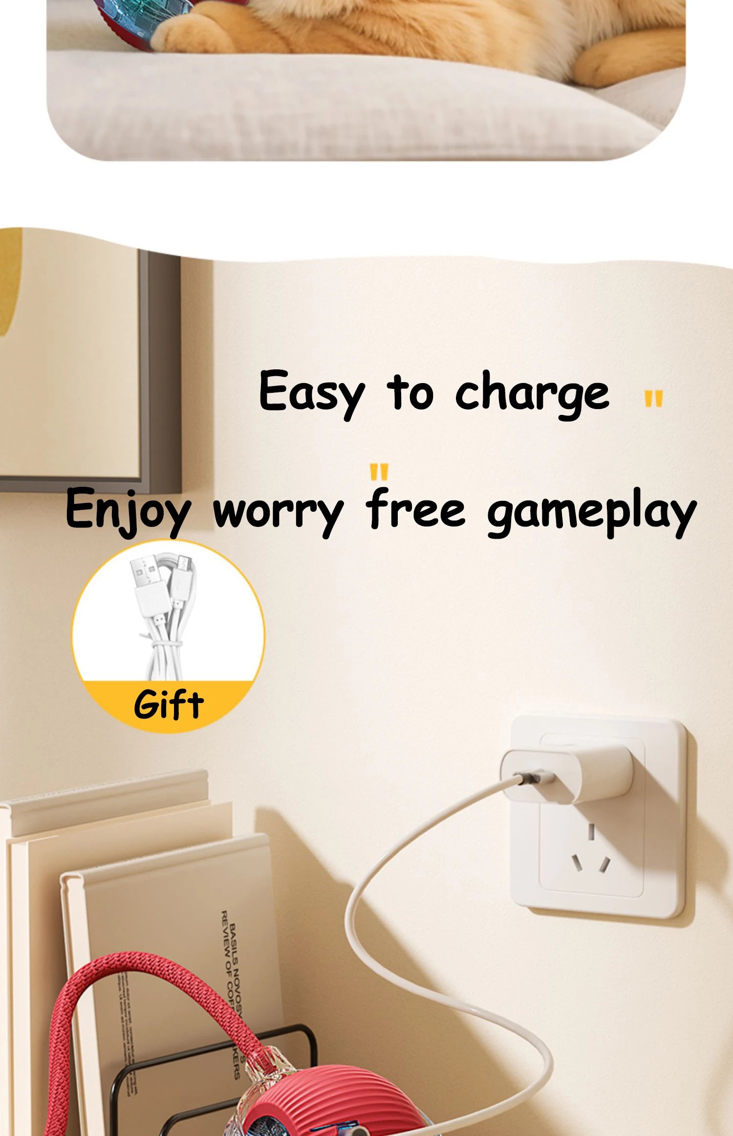 Automatic Rolling Cat & Dog Toy – Rechargeable Smart Ball